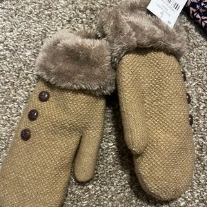 Mittens with fur lining